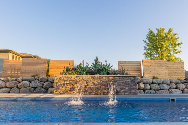 In Pool Water Feature, Weller Brothers Landscaping