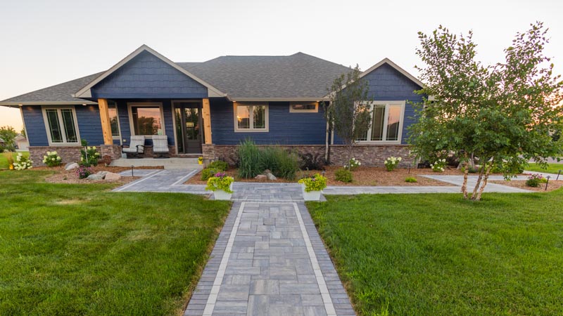 front of home after landscaping