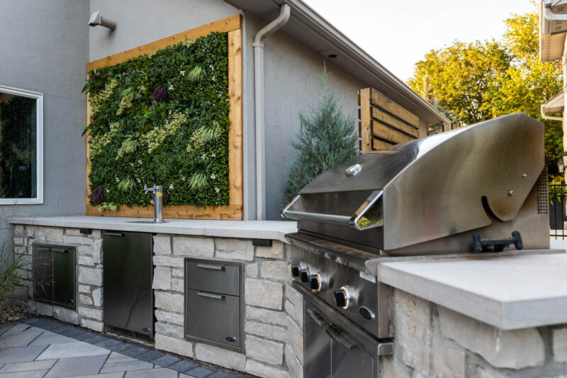 Outdoor Kitchen with Built in Grill and Oven, Weller Brothers Landscaping