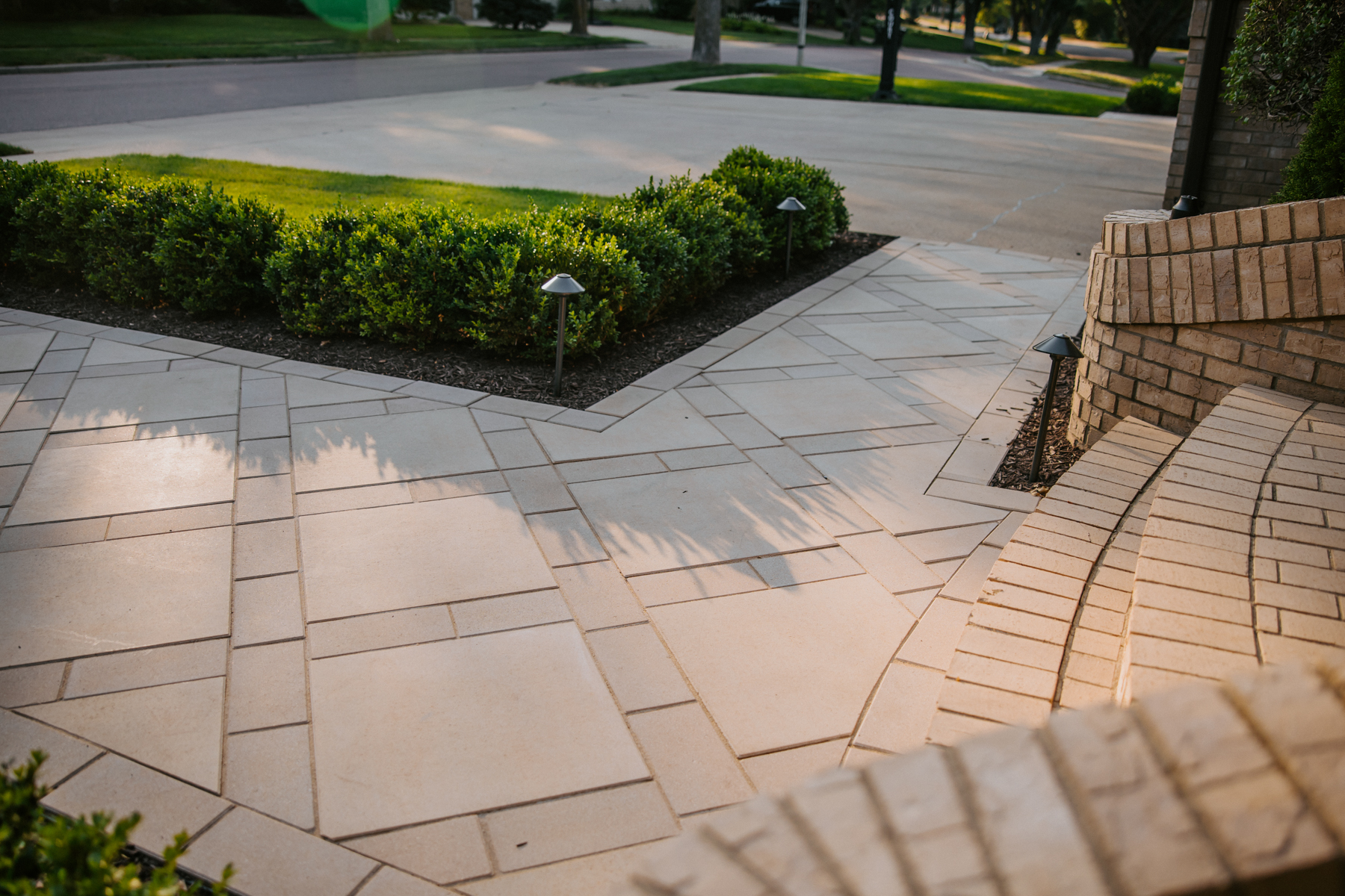 paver walkway and front porch