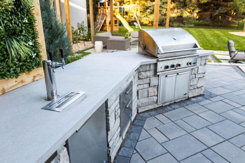 Outdoor Kitchen with Beer Tap, Weller Brothers Landscaping