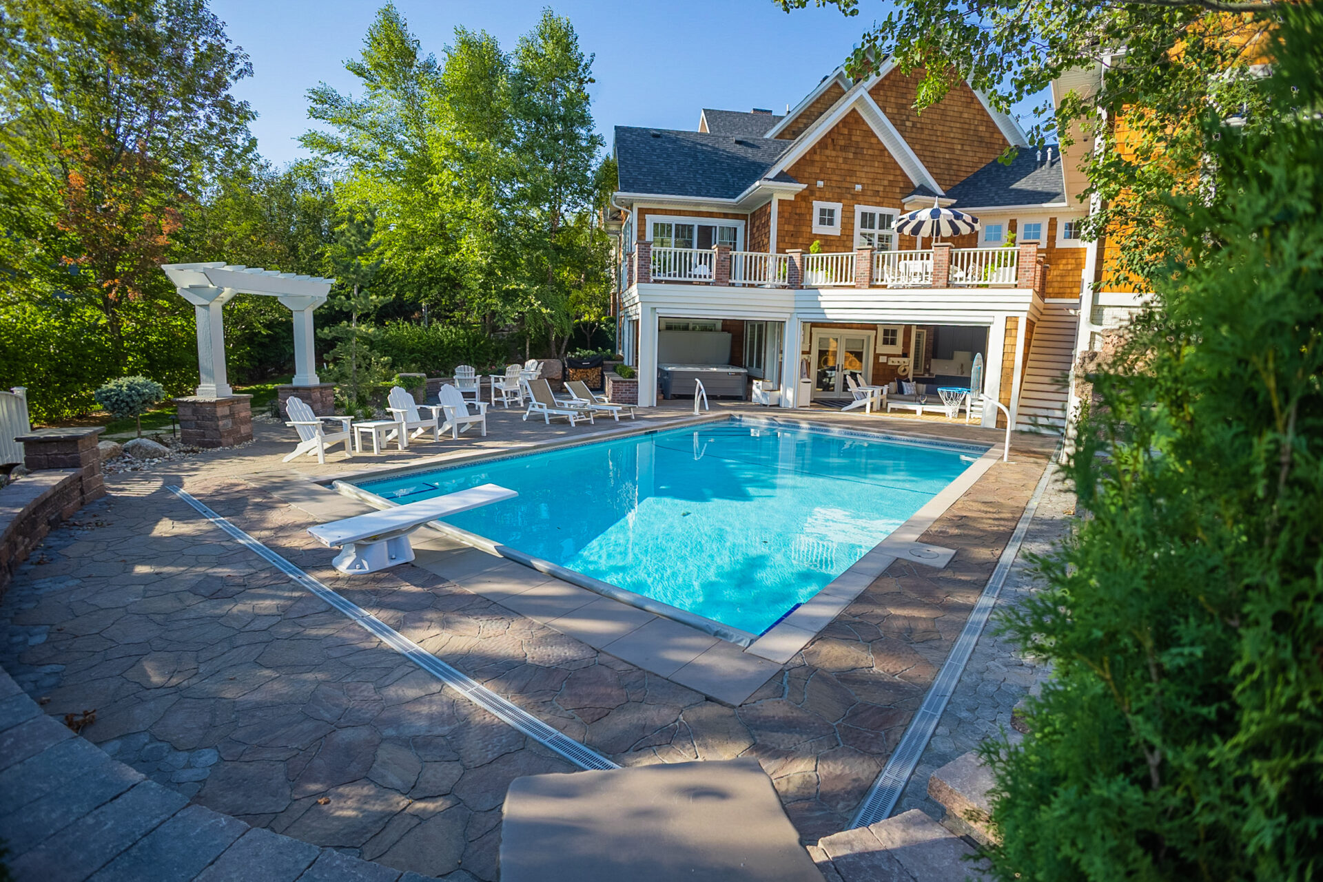 backyard landscaping with pool