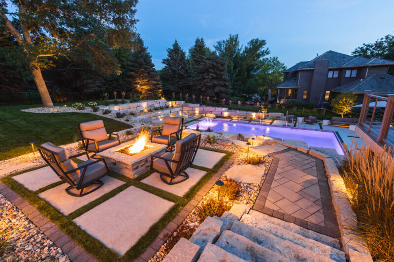 Outdoor lighting around Pool, Weller Brothers Landscaping