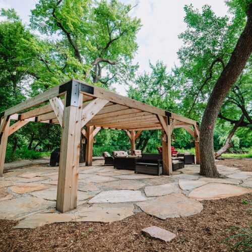 pergola and custom patio landscaping design from Weller Brothers
