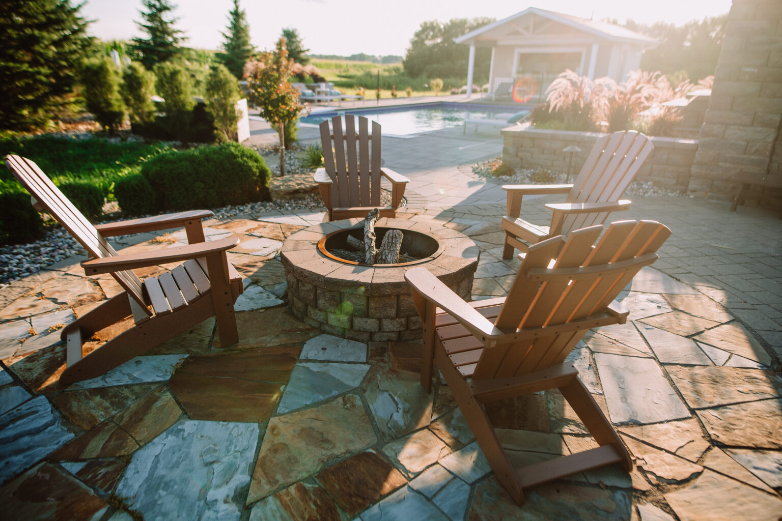 poolside patio in the midwest