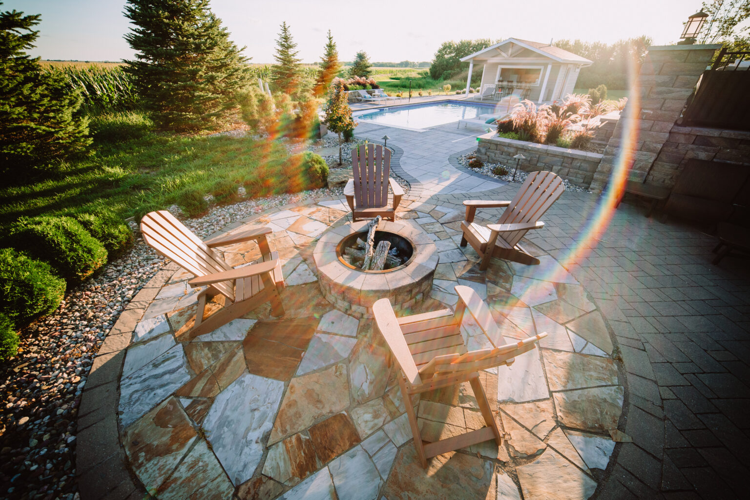 custom flagstone firepit by Weller Brothers in South dakota and minnesota