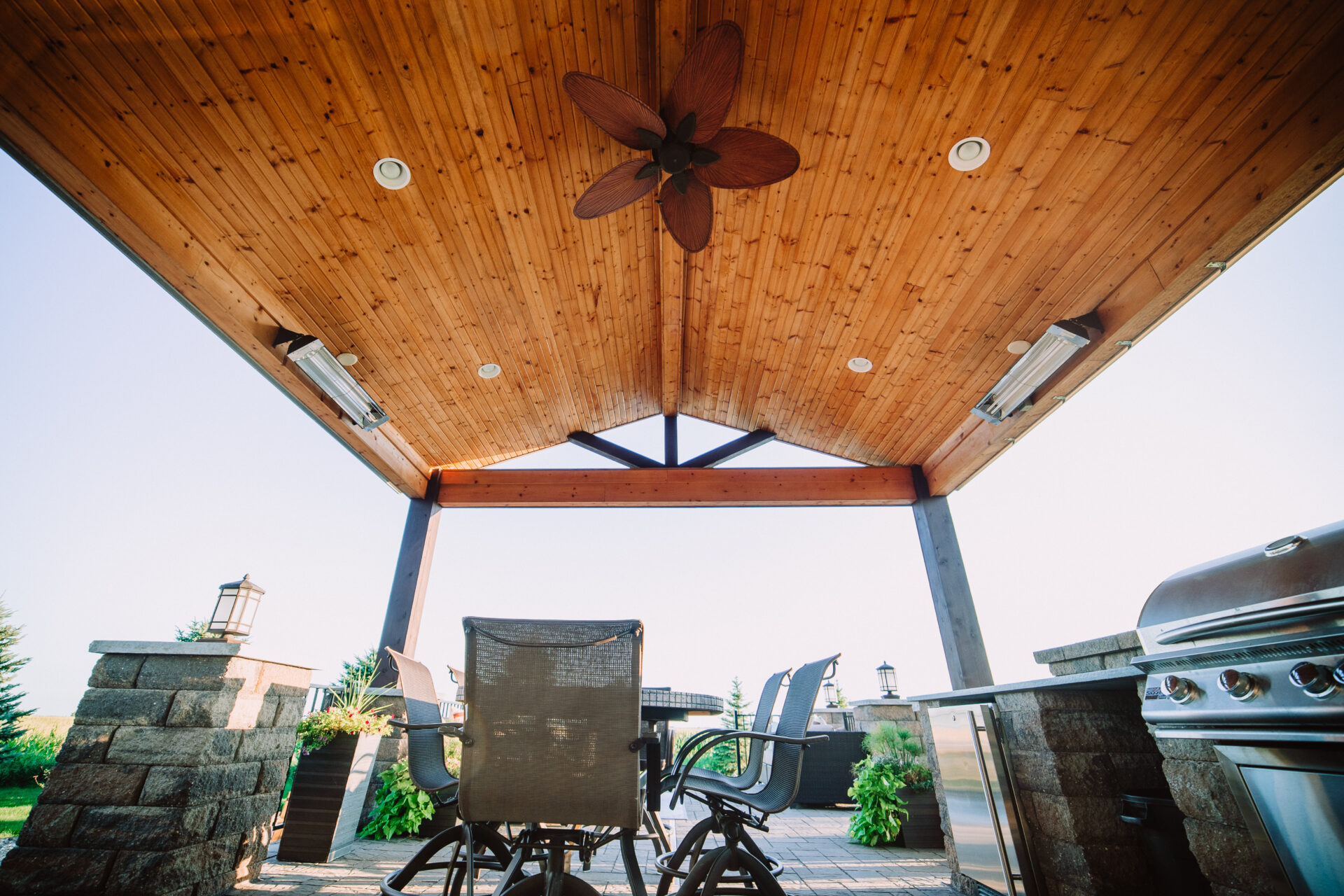 spacious outdoor kitchen by Weller Brothers Landscaping