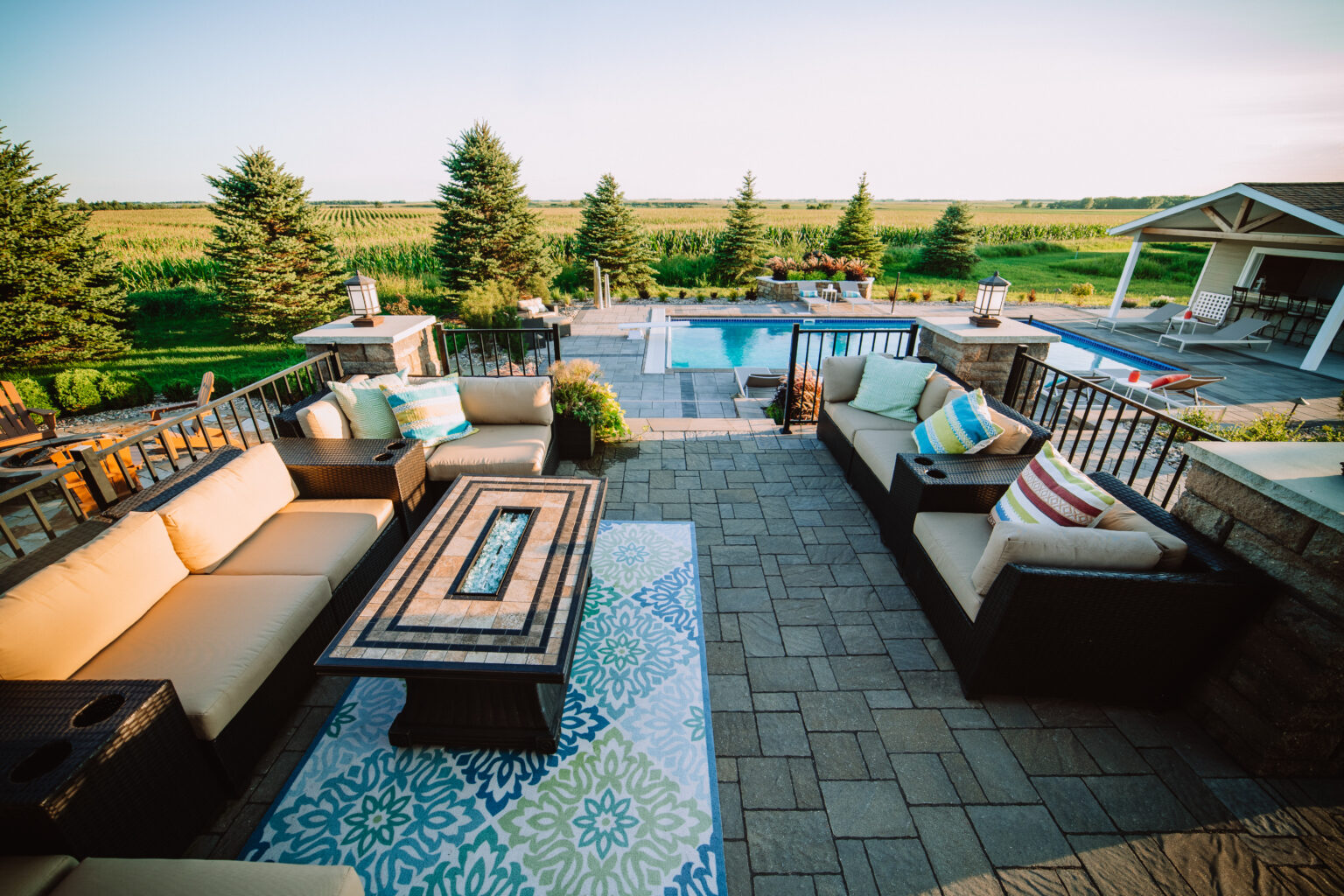 backyard pool and patio
