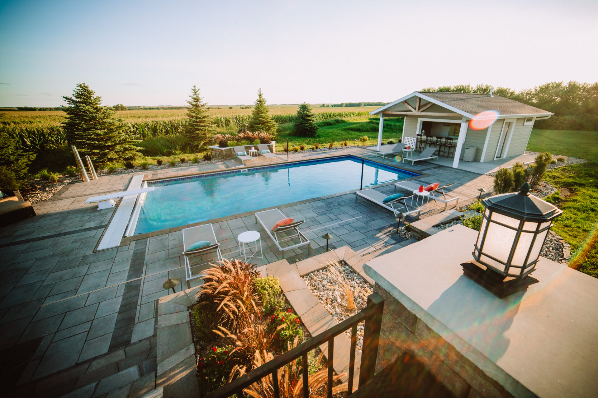 backyard pool and patio