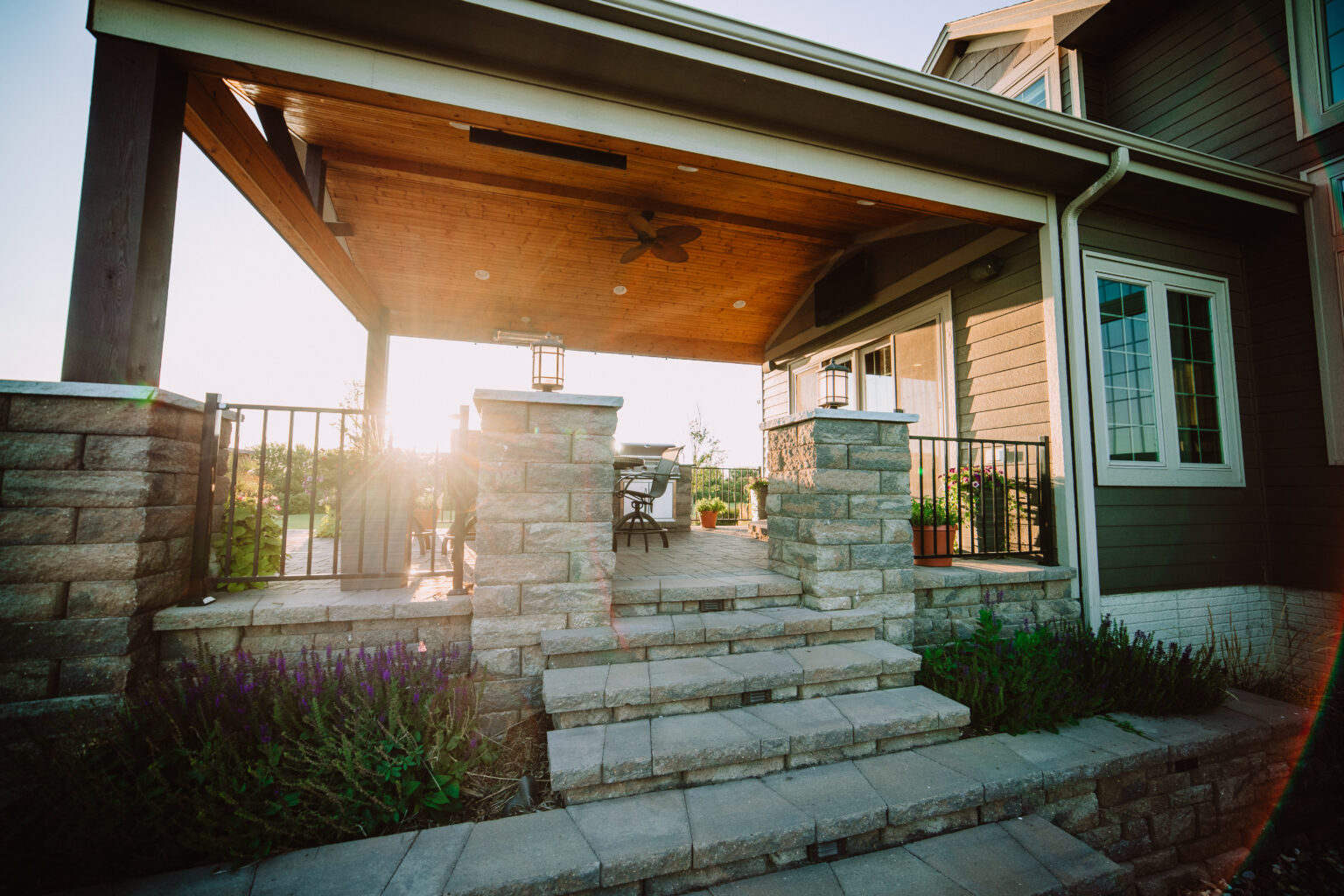 custom patio and outdoor kitchen