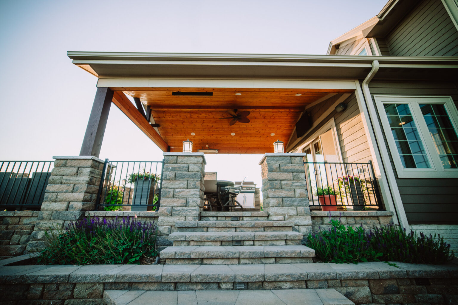 custom outdoor kitchen and patio by Weller Brothers Landscaping