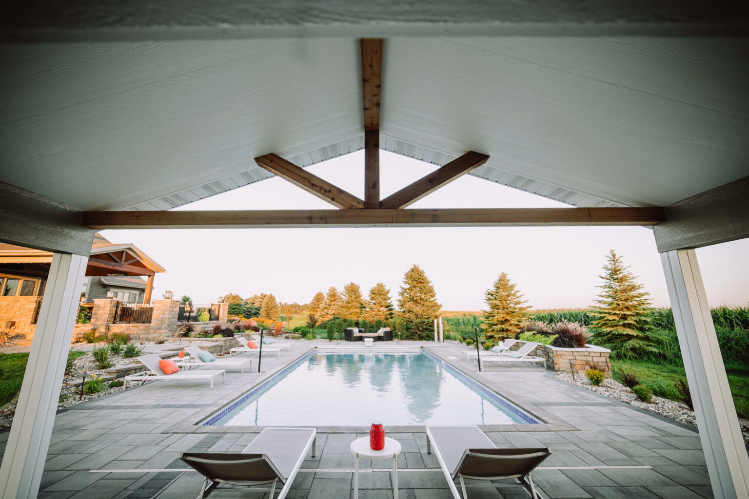 outdoor roof with pool view