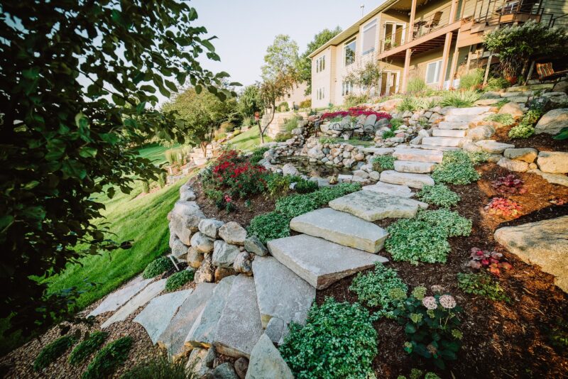 hillside backyard landscaping transformation