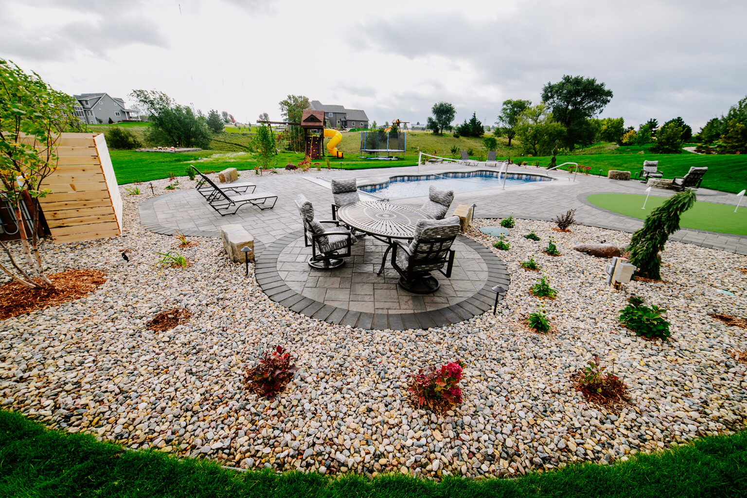backyard patio and pool landscaping