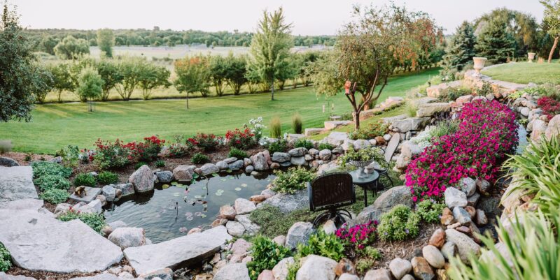 backyard pond by Weller Brothers Landscaping