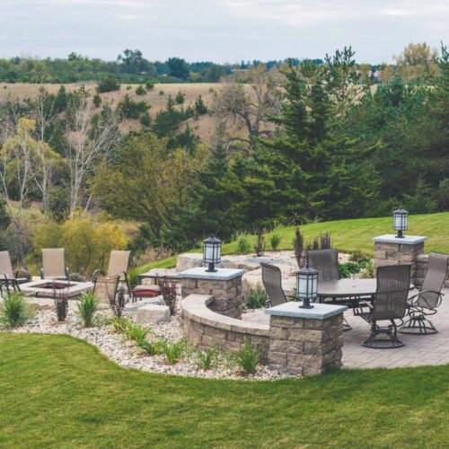 Countryside terrace landscaping project by Weller Brothers in South Dakota and Minnesota