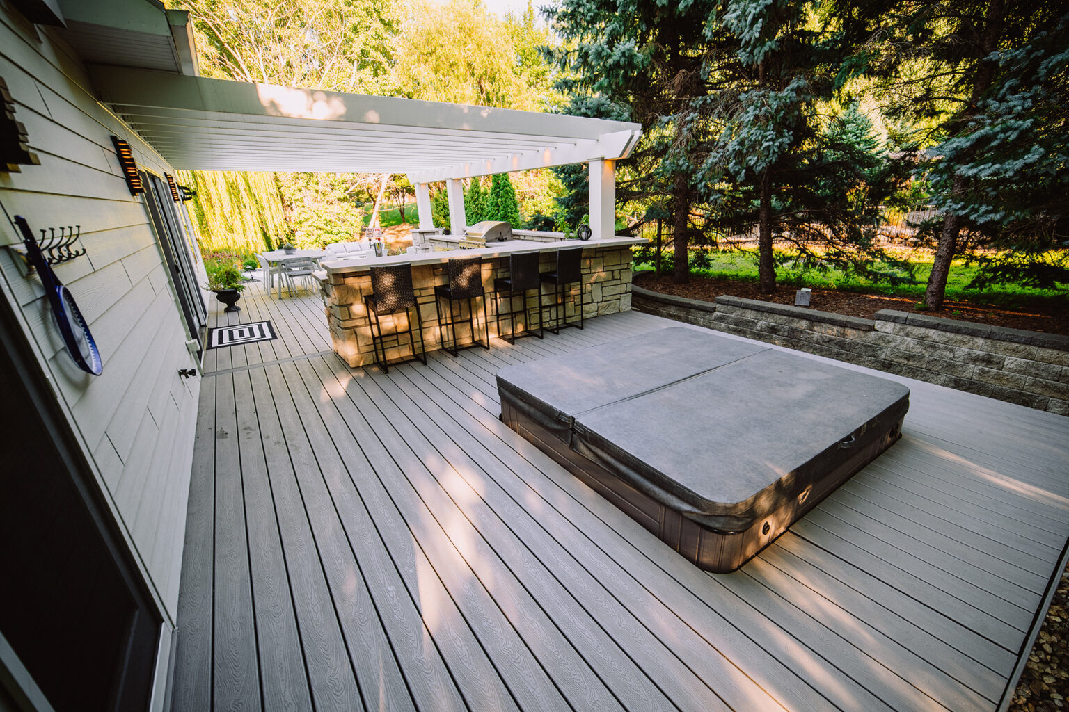 built-in patio hot tub