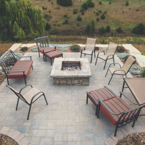 patio space with pavers in South Dakota