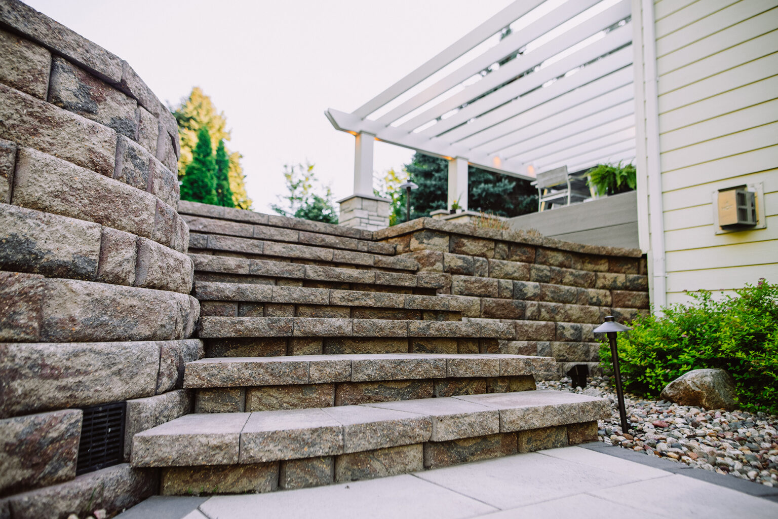 backyard landscaping stairs