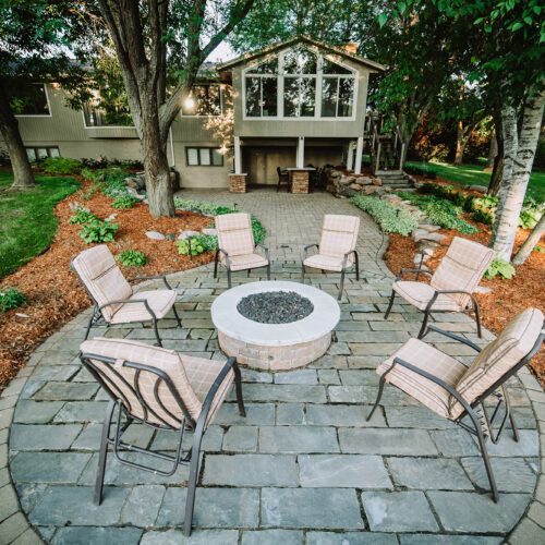 patio with stone planks