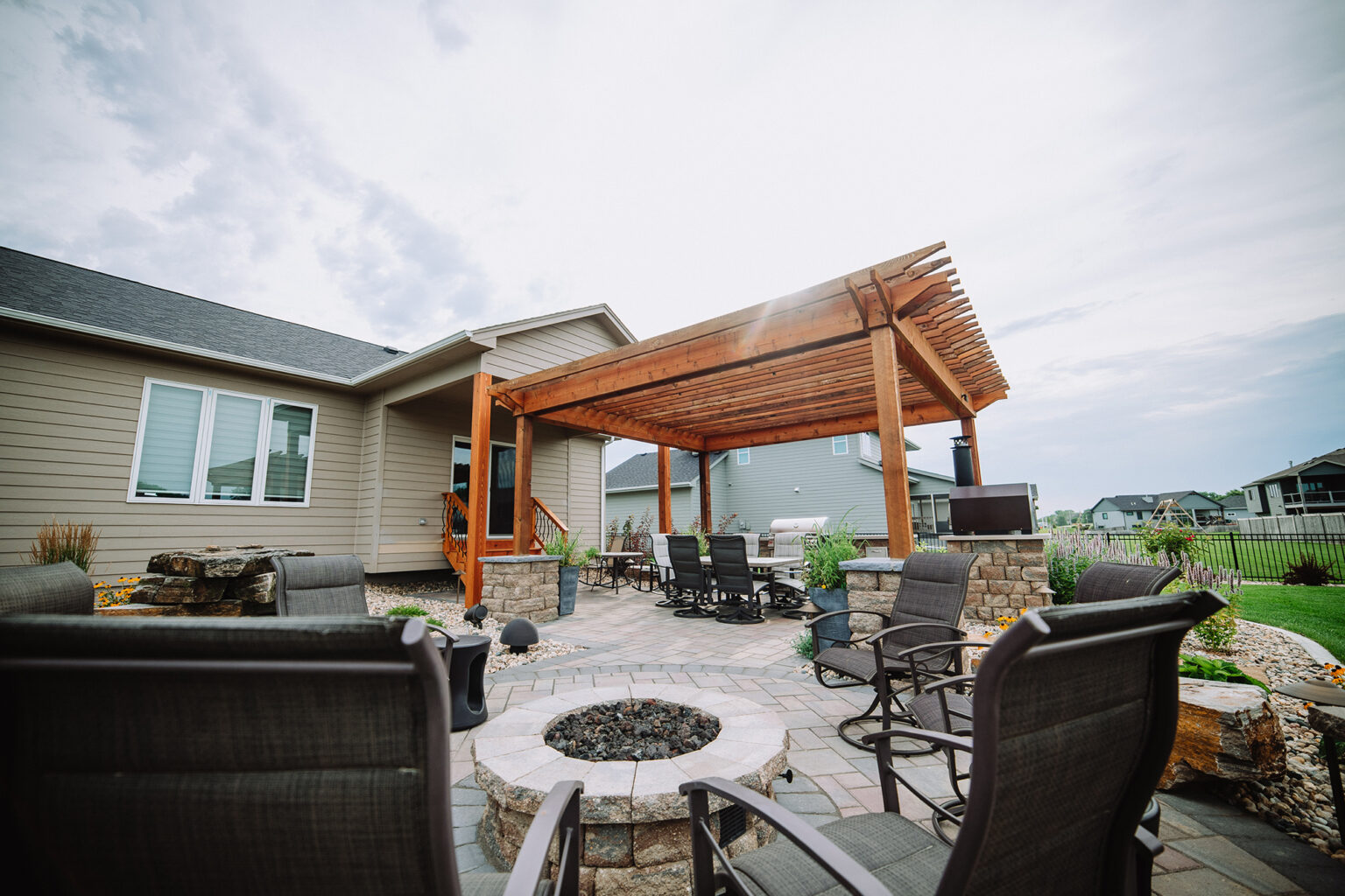 backyard pergola in the midwest