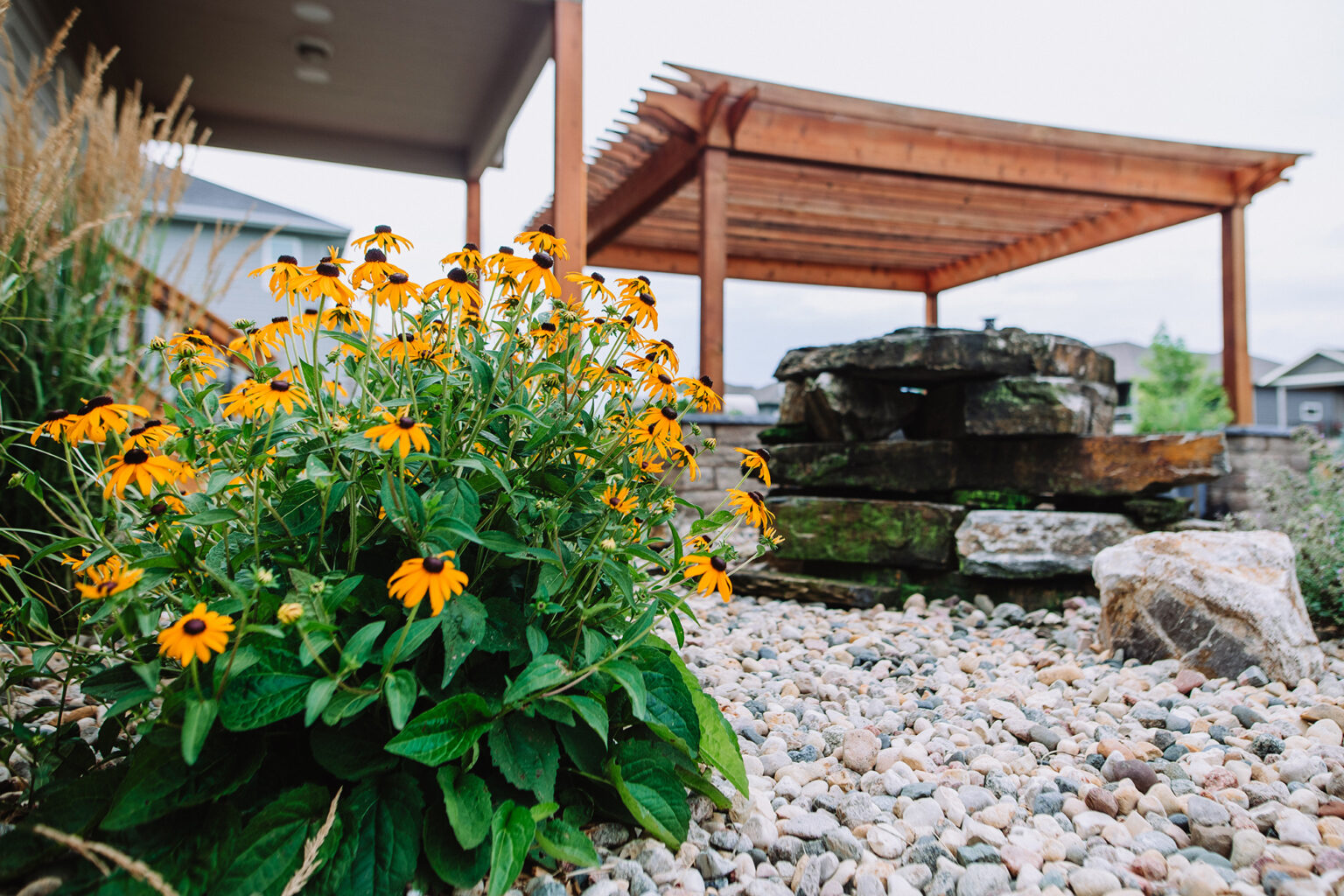 Weller Brothers pergola and flower bed in South Dakota