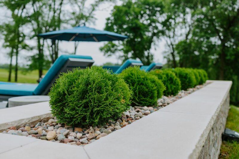 Raised planter near a pool, Weller Brothers Landscaping