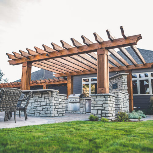 beautiful backyard pergola by Weller Brothers Landscaping