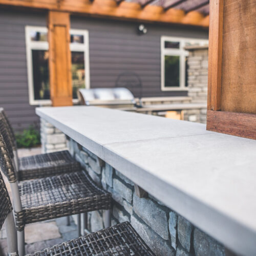 outdoor bar landscaping project by Weller Brothers