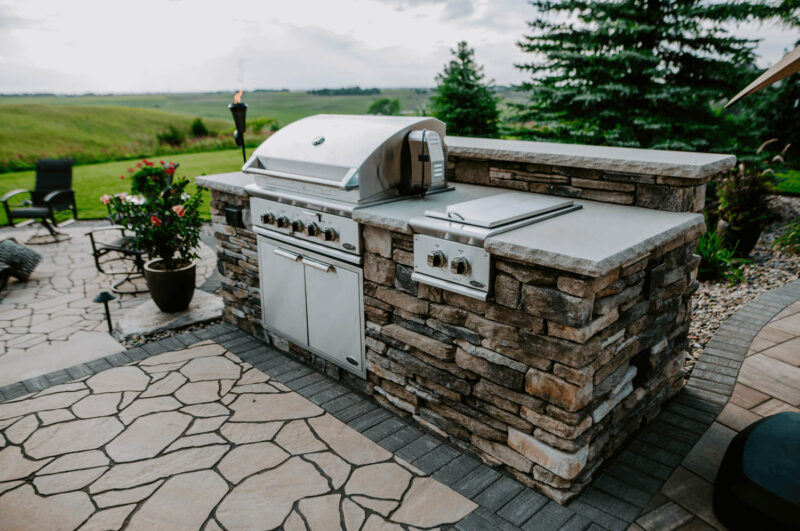 Outdoor Kitchen with Grill Built in, Weller Brothers Landscaping