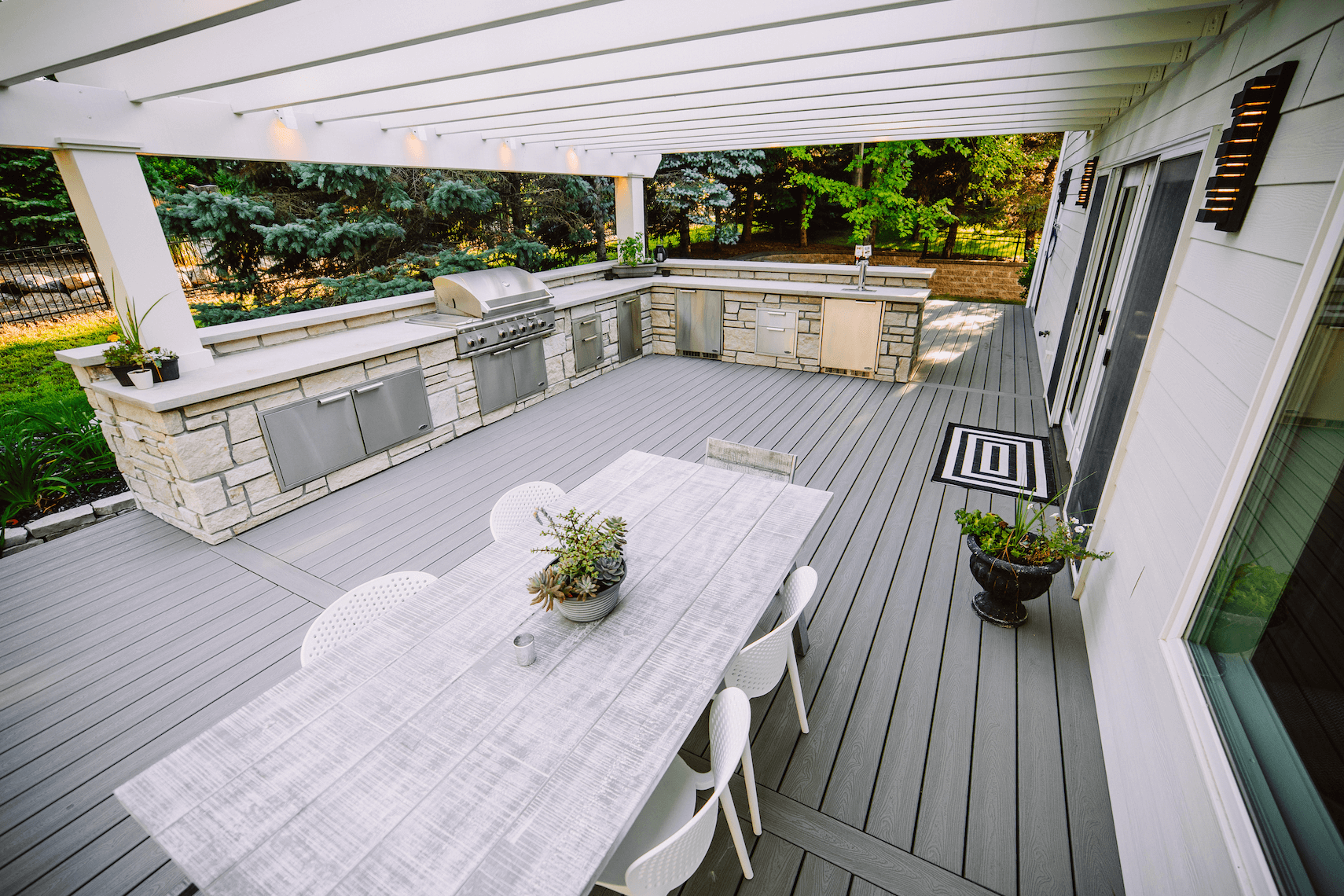 Brightly lit patio kitchen
