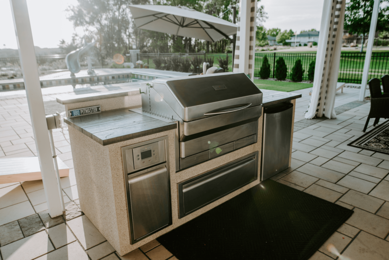 Outdoor kitchen landscaping