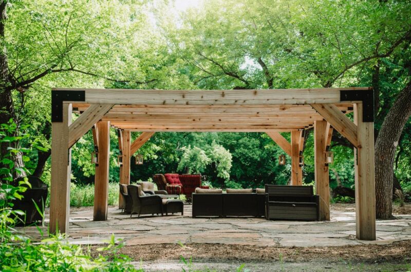 Pergola with Furniture Design, Weller Brothers Landscaping