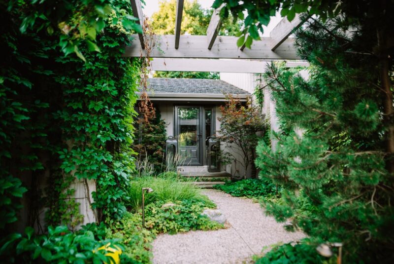 Greenery near a front door, Weller Brothers Landscaping