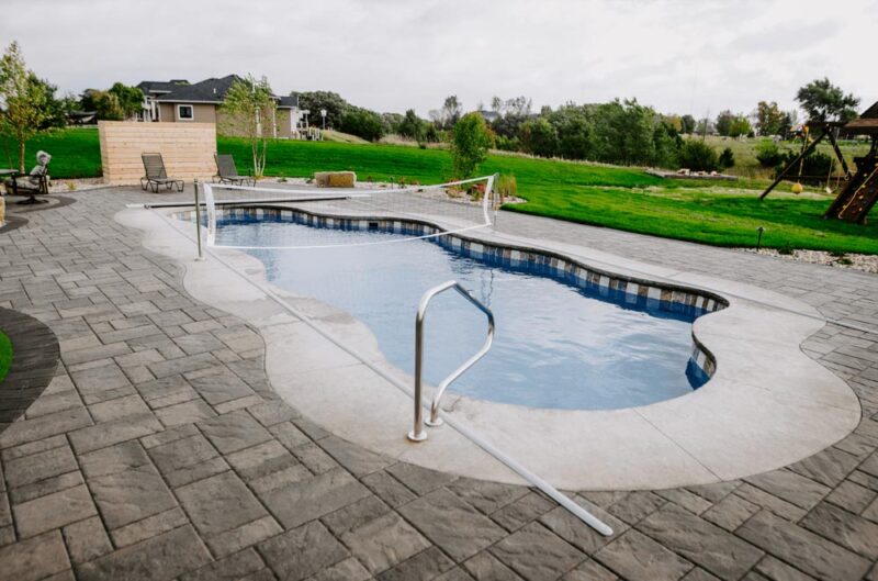 Outdoor residential pool in Sioux Falls