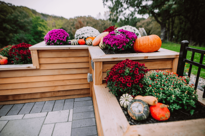 Seasonal raised planter in Sioux Falls and Rochester