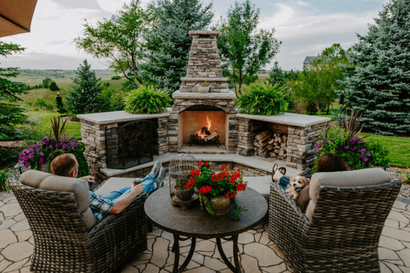 Custom outdoor fire place and Furniture Design, Weller Brothers Landscpaing