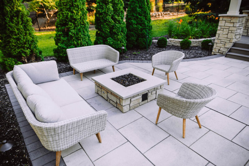 Elegant Patio with Firepit, Weller Brothers Landscaping