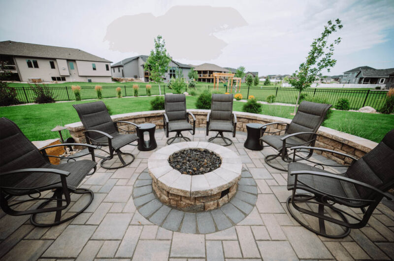Cozy outdoor fire pit with Furniture Design, Weller Brothers Landscaping