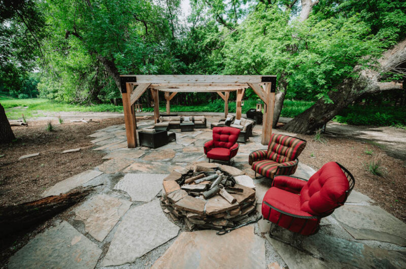 Rustic Style Cozy Fireplace, Weller Brothers Landscaping