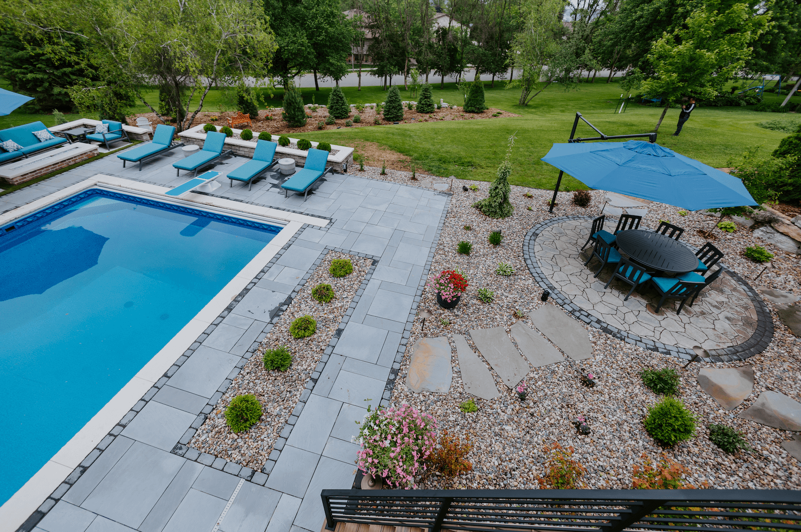 Backyard patio and pool