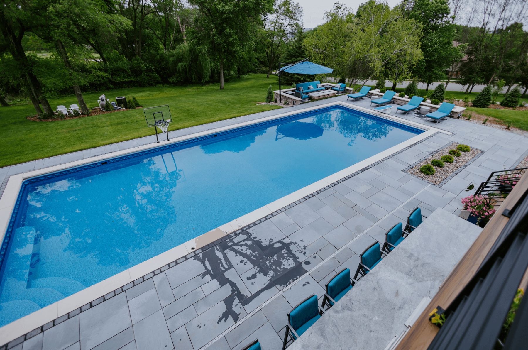 Large backyard pool in Rochester