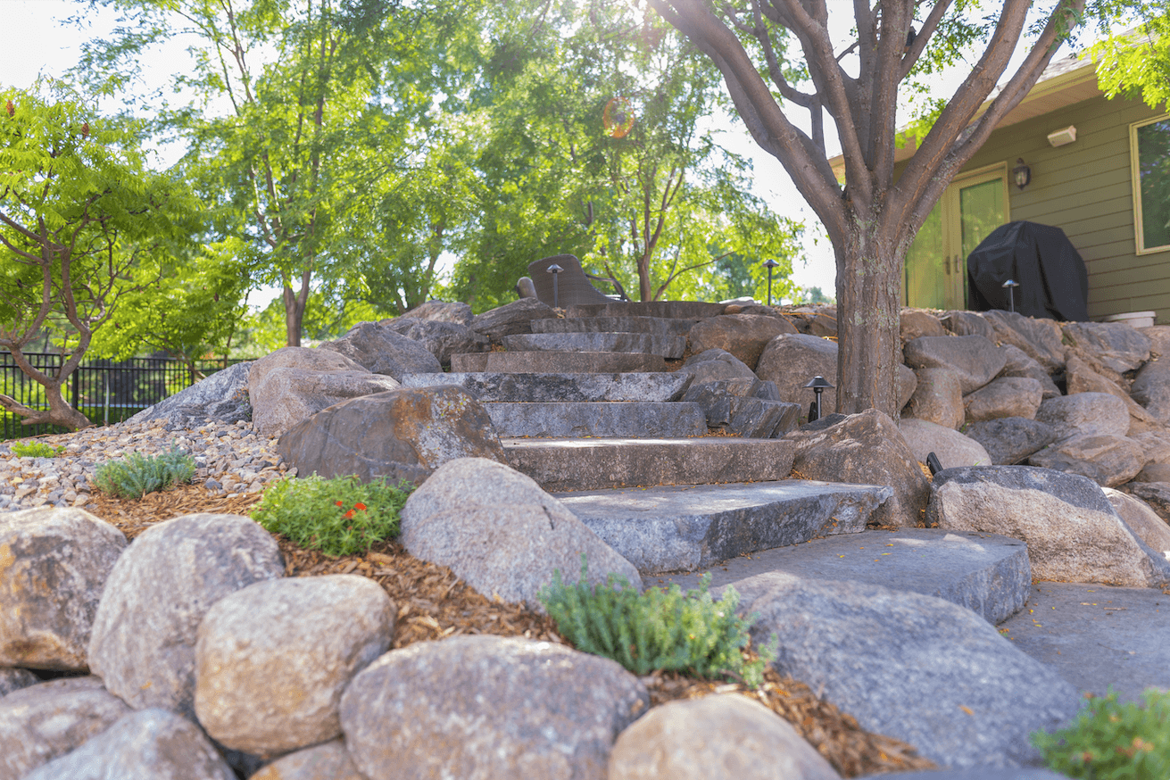 custom rock staircase