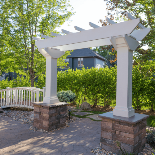 white garden archway
