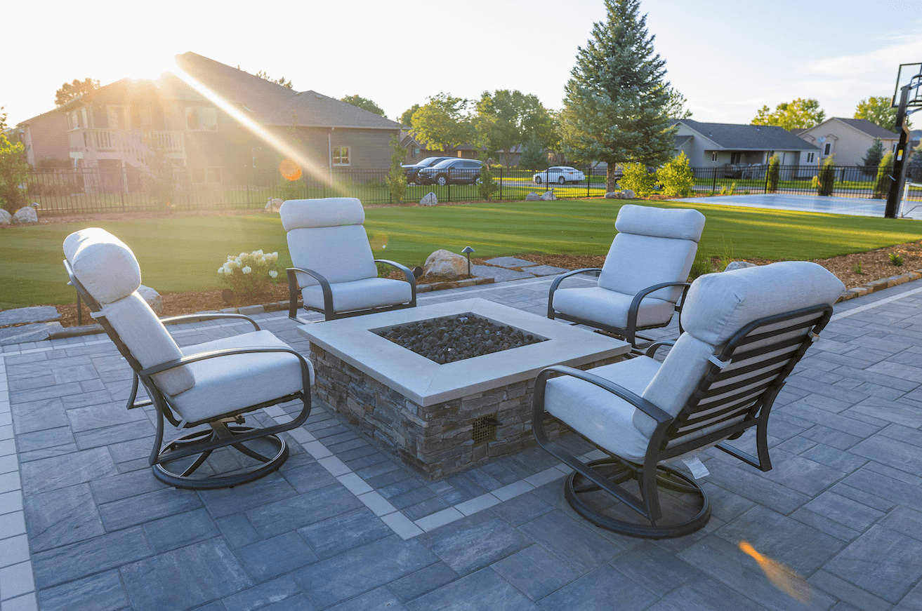 backyard fire pit by Weller Brothers Landscaping