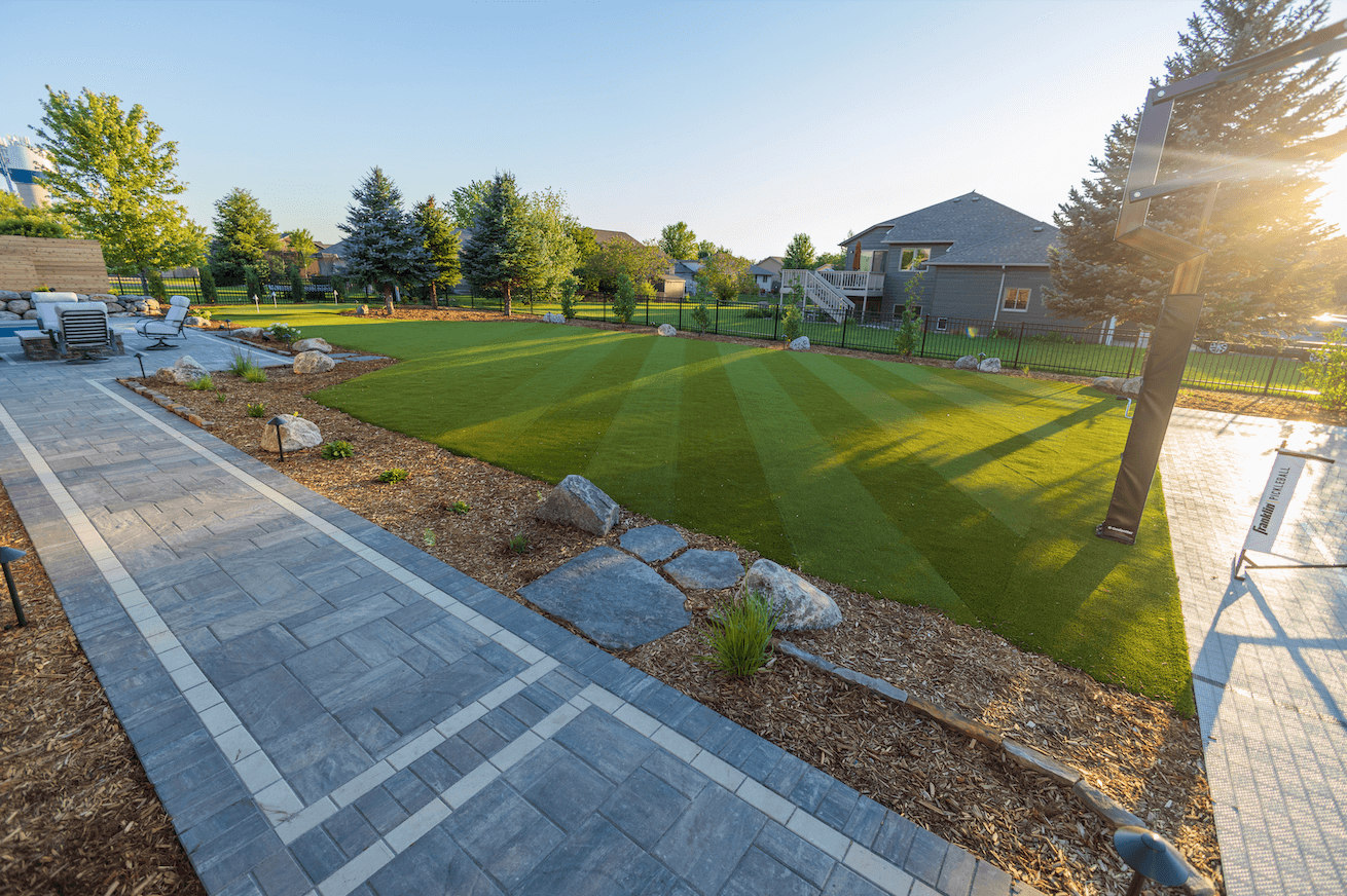 backyard SynLawn turf and sport court