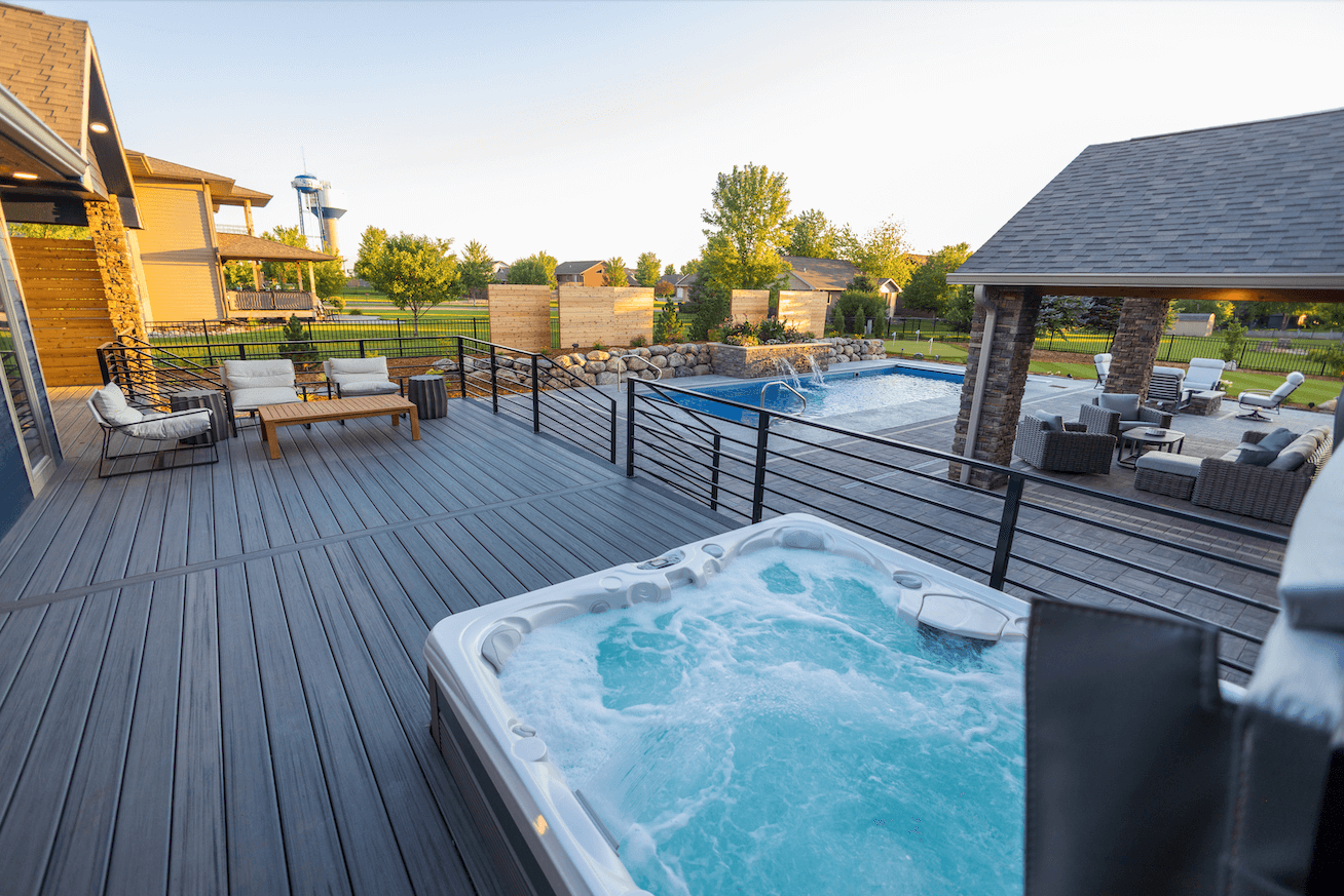 Hot tub on deck
