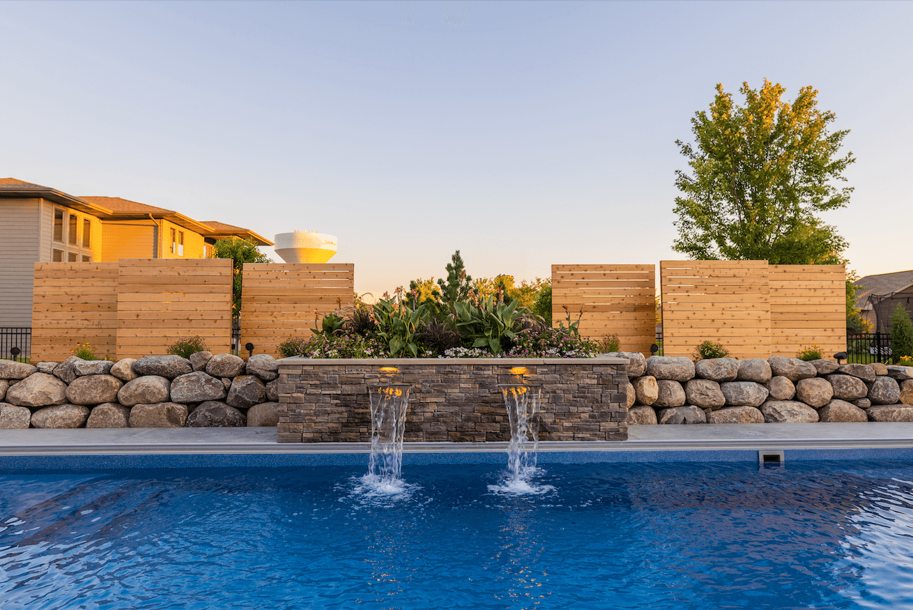 residential pool water feature