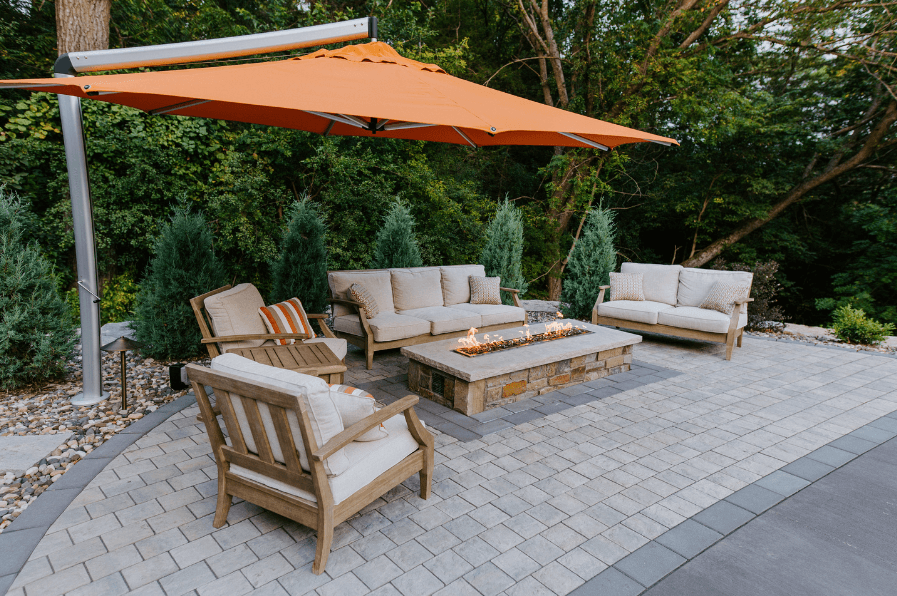 Patio seating by Weller Brothers Landscaping