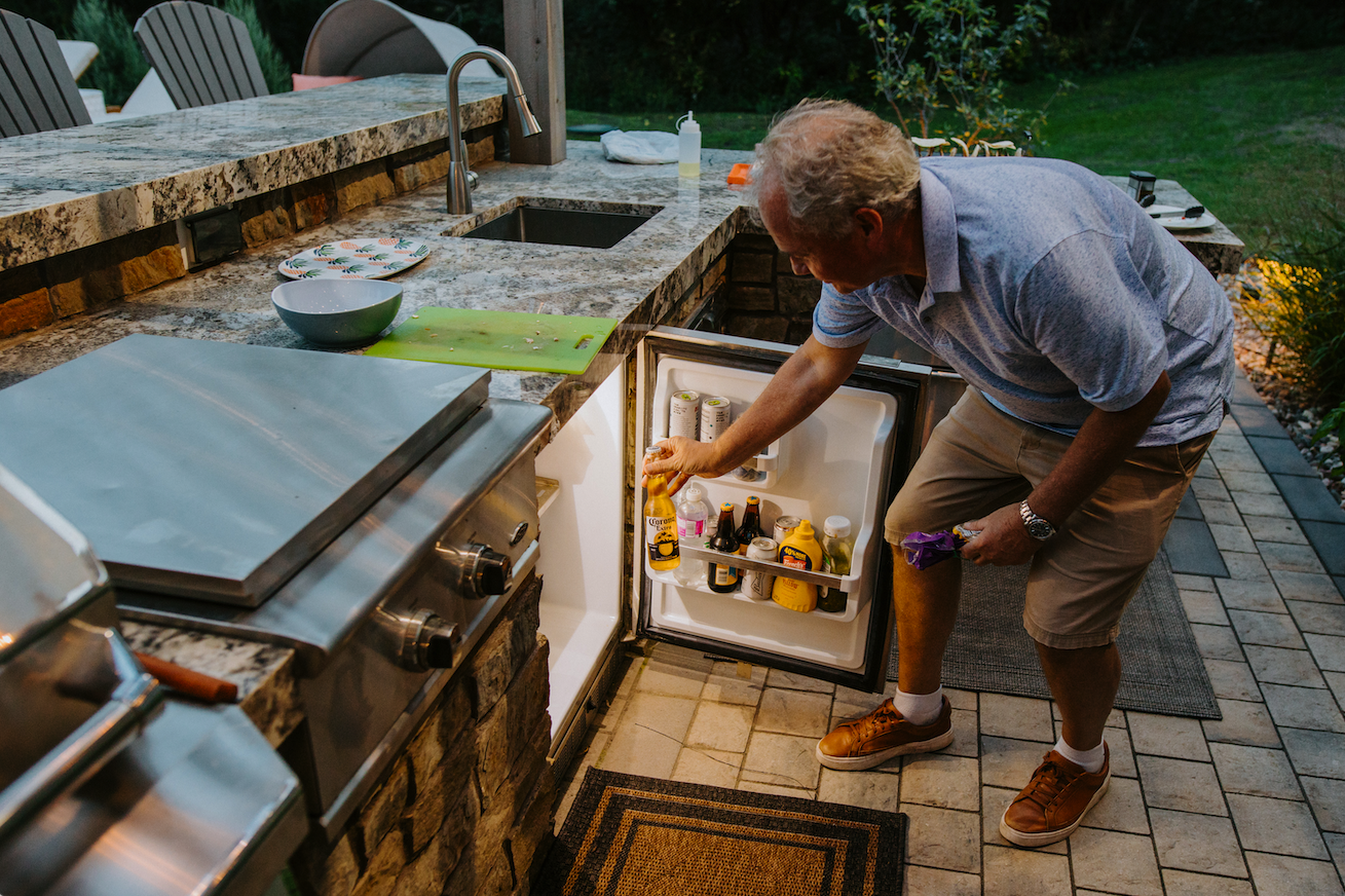 Backyard fridge and kitchen